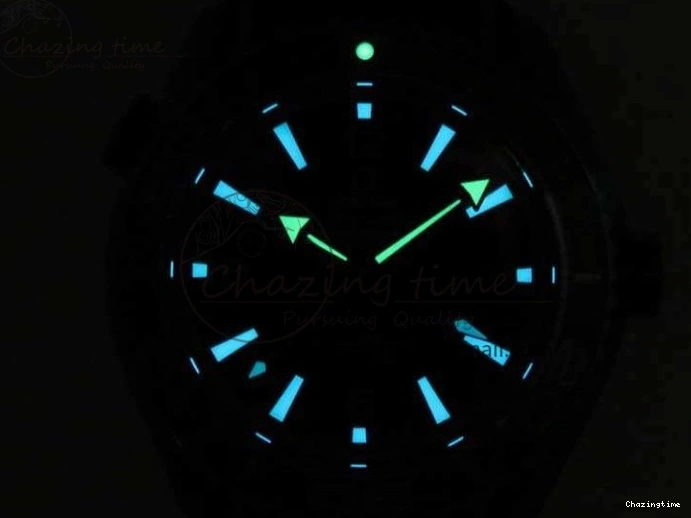 0818 FreshLook Planet Ocean 45mm GMT Blue DLC Black OMF Best Edition Blue Dial On Blue Gummy Strap A 8123